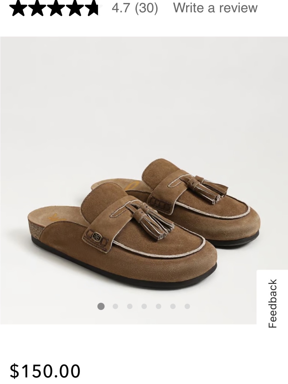 Sam Edelman Brown Suede Tassel Mule Clogs